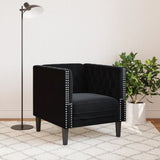 Fauteuil Chesterfield noir velours