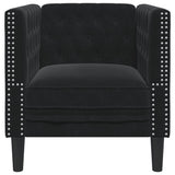 Fauteuil Chesterfield noir velours