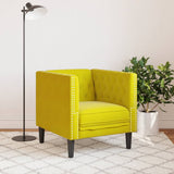 Fauteuil Chesterfield jaune velours