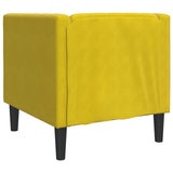 Fauteuil Chesterfield jaune velours