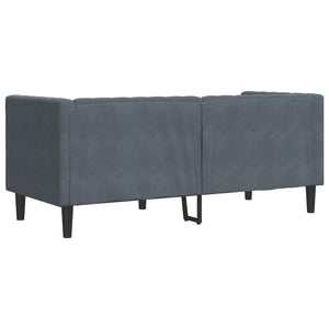 Canapé Chesterfield avec traversins 2 places gris foncé velours