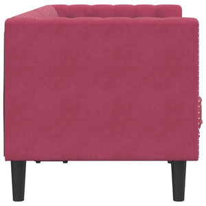 Canapé Chesterfield avec traversins 2 places velours
