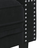 Canapé Chesterfield avec traversins 2 places noir velours