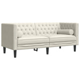 Canapé Chesterfield avec traversins 2 places crème velours