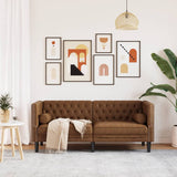 Canapé Chesterfield avec traversins 2 places similicuir daim
