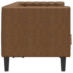 Canapé Chesterfield avec traversins 2 places similicuir daim