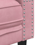 Canapé Chesterfield avec traversins 3 places rose velours