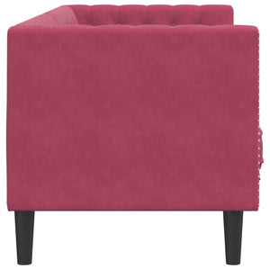 Canapé Chesterfield avec traversins 3 places velours