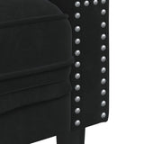 Canapé Chesterfield avec traversins 3 places noir velours