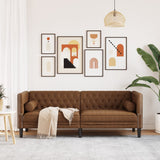 Canapé Chesterfield avec traversins 3 places similicuir daim