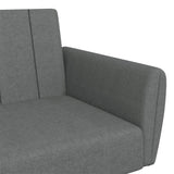 Canapé-lit à 2 places avec repose-pied gris foncé tissu