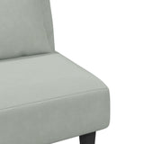 Ensemble de canapés 2 pcs avec coussins gris clair velours