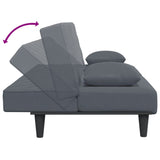 Ensemble de canapés 2 pcs avec coussins gris foncé velours