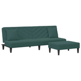 Ensemble de canapés 2 pcs avec coussins vert foncé velours