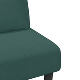 Ensemble de canapés 2 pcs avec coussins vert foncé velours