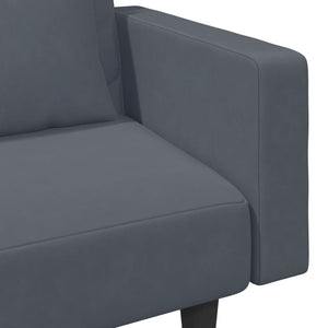 Ensemble de canapés 2 pcs avec coussins gris foncé velours