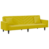 Ensemble de canapés 2 pcs avec coussins jaune velours