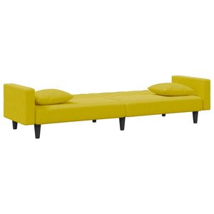 Ensemble de canapés 2 pcs avec coussins jaune velours