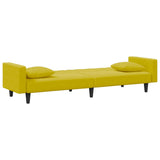 Ensemble de canapés 2 pcs avec coussins jaune velours