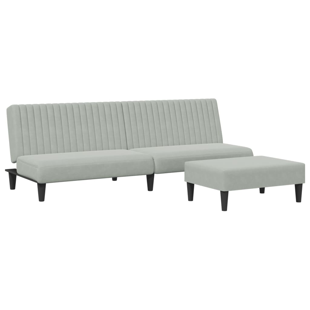 Ensemble de canapés 2 pcs gris clair velours