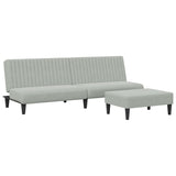 Ensemble de canapés 2 pcs gris clair velours