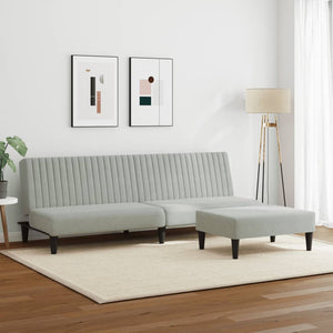 Ensemble de canapés 2 pcs gris clair velours