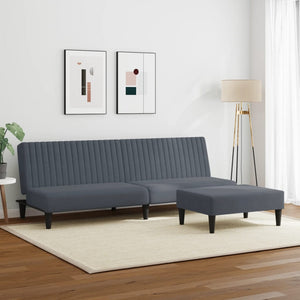 Ensemble de canapés 2 pcs gris foncé velours