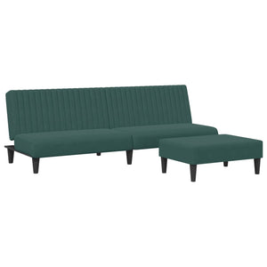 Ensemble de canapés 2 pcs vert foncé velours