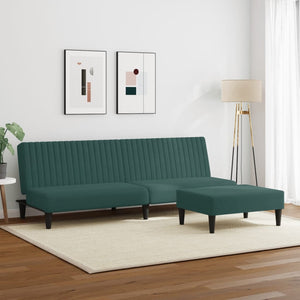 Ensemble de canapés 2 pcs vert foncé velours