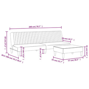 Ensemble de canapés 2 pcs noir velours