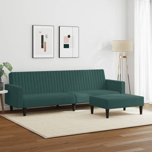 Ensemble de canapés 2 pcs vert foncé velours
