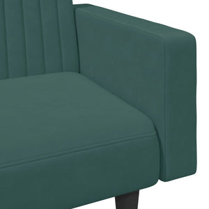 Ensemble de canapés 2 pcs vert foncé velours