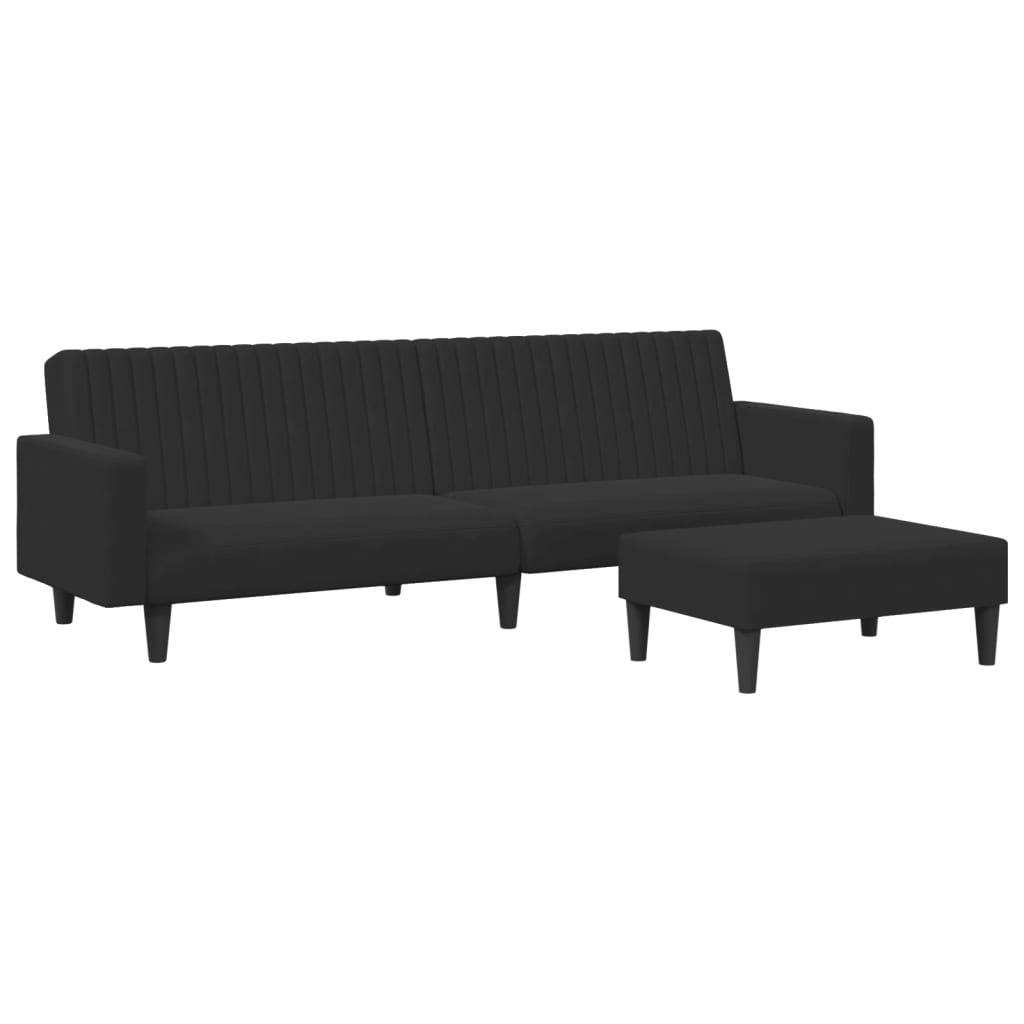 Ensemble de canapés 2 pcs noir velours