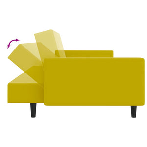 Ensemble de canapés 2 pcs jaune velours