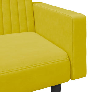 Ensemble de canapés 2 pcs jaune velours