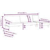 Ensemble de canapés 2 pcs gris clair tissu