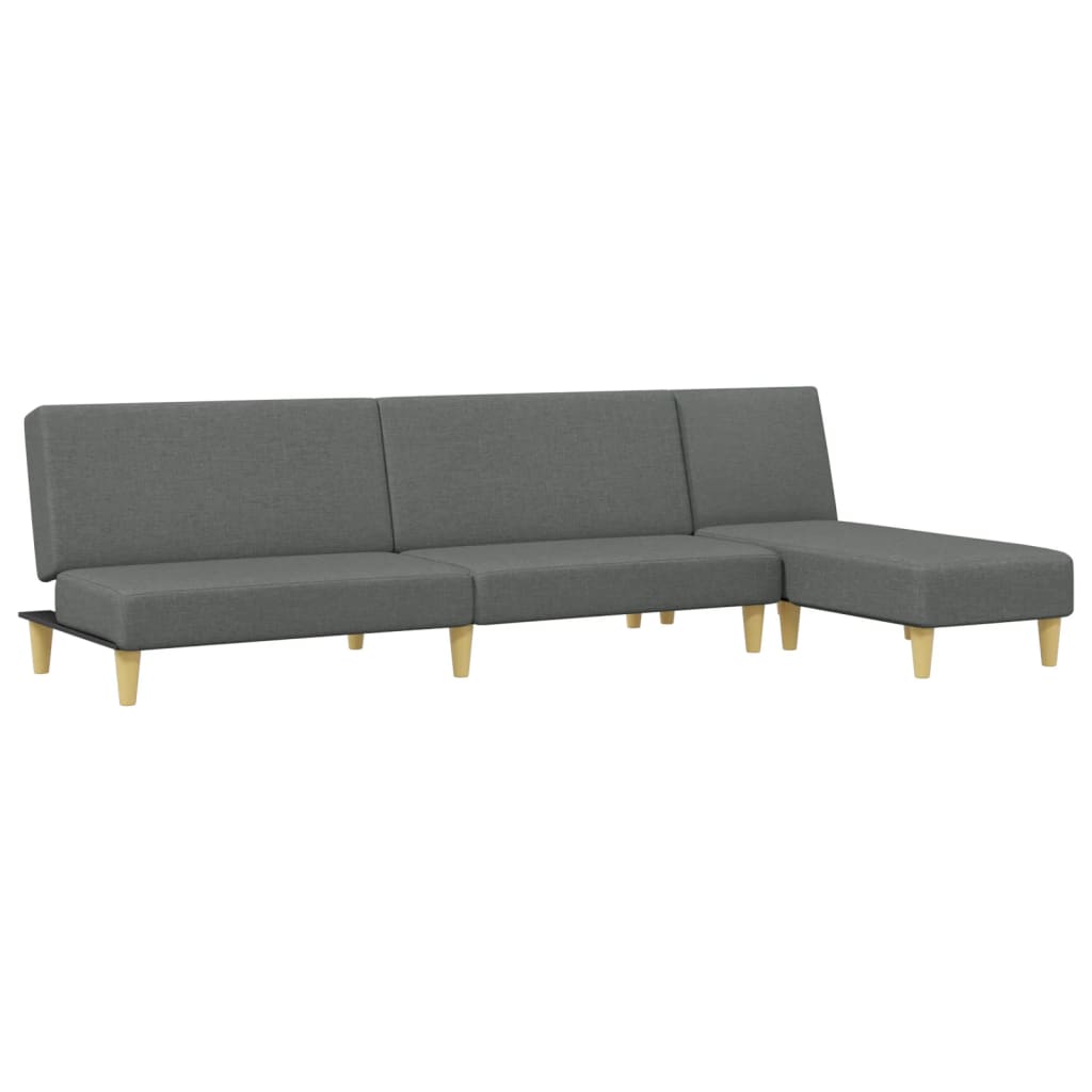 Ensemble de canapés 2 pcs gris foncé tissu