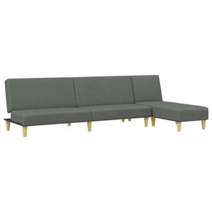 Ensemble de canapés 2 pcs gris foncé tissu