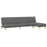Ensemble de canapés 2 pcs gris foncé tissu