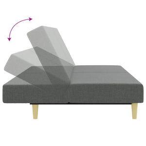 Ensemble de canapés 2 pcs gris foncé tissu