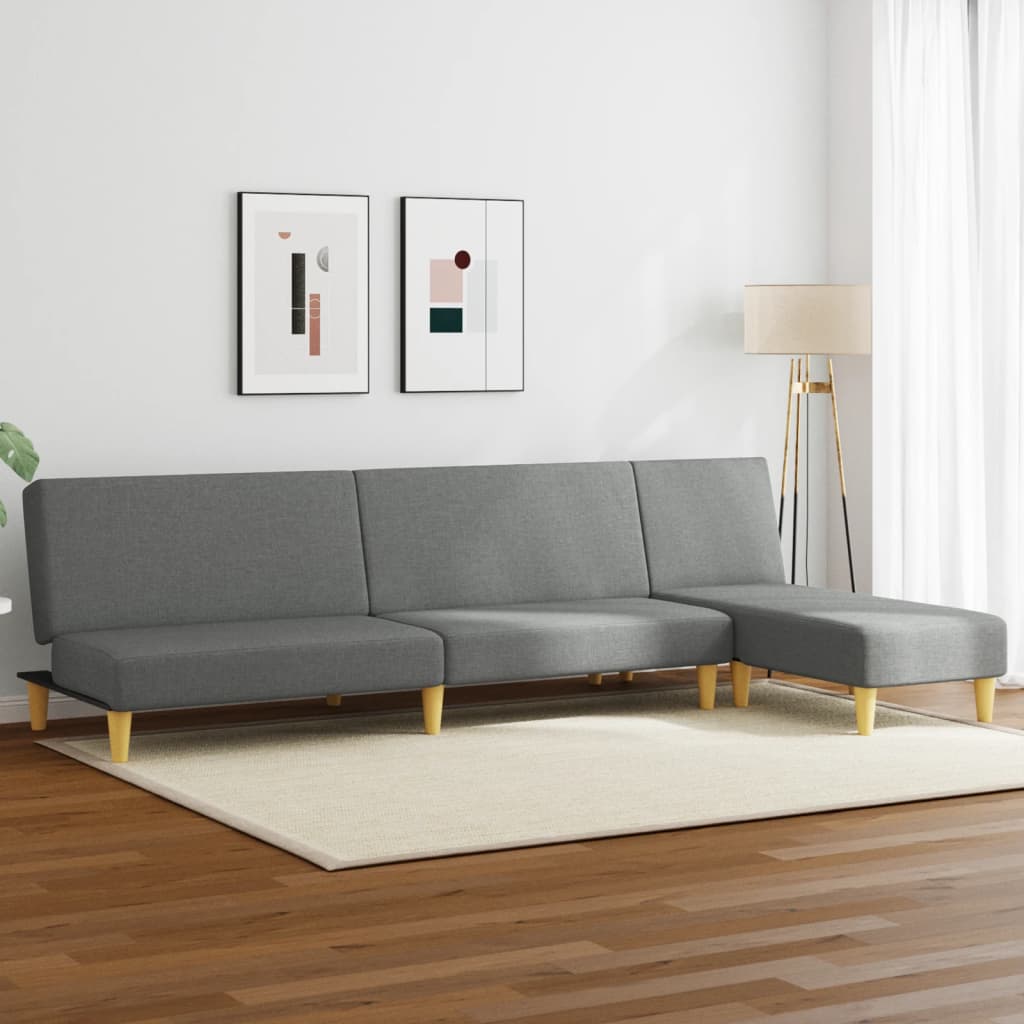 Ensemble de canapés 2 pcs gris foncé tissu