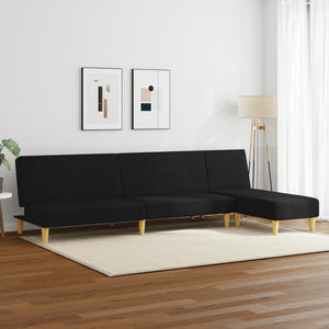 Ensemble de canapés 2 pcs noir tissu