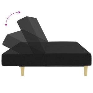 Ensemble de canapés 2 pcs noir tissu