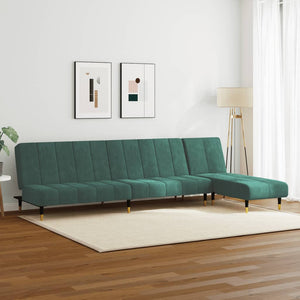 Ensemble de canapés 2 pcs vert foncé velours