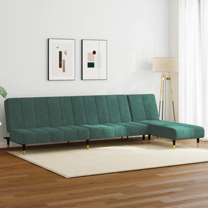Ensemble de canapés 2 pcs vert foncé velours