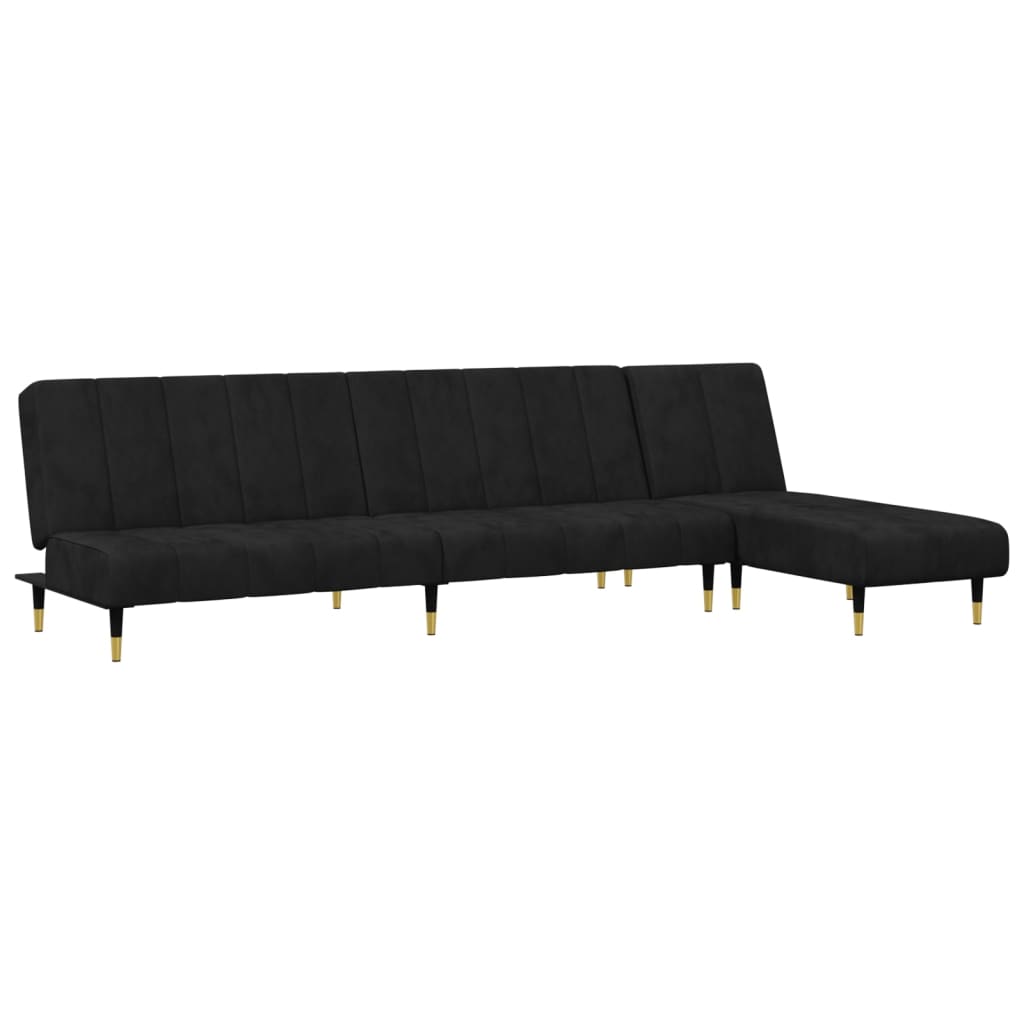Ensemble de canapés 2 pcs noir velours