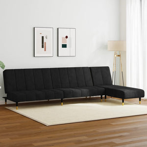 Ensemble de canapés 2 pcs noir velours