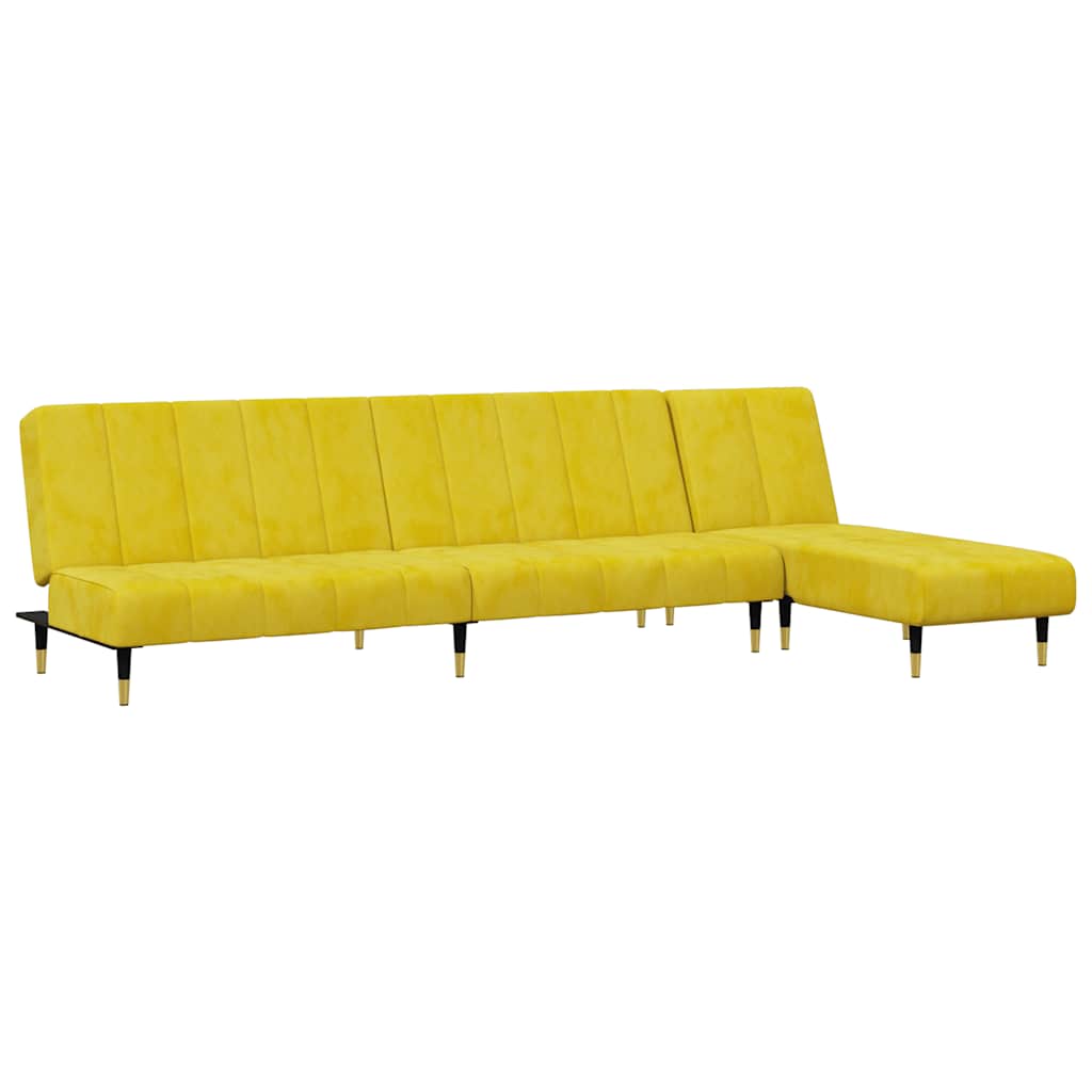 Ensemble de canapés 2 pcs jaune velours