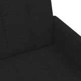 Canapé-lit à 2 places avec repose-pied noir tissu