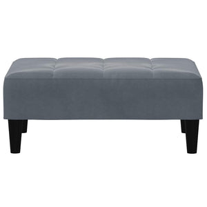 Canapé-lit à 2 places avec repose-pied gris foncé velours
